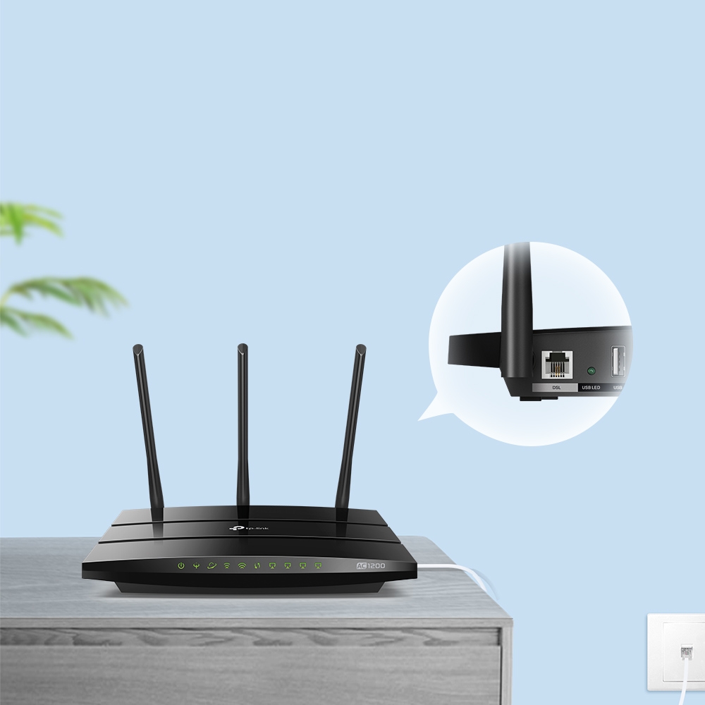 TP-LINK Archer VR400 (867Mbps 5GHz + 300Mbps 2.4GHz), Kablosuz