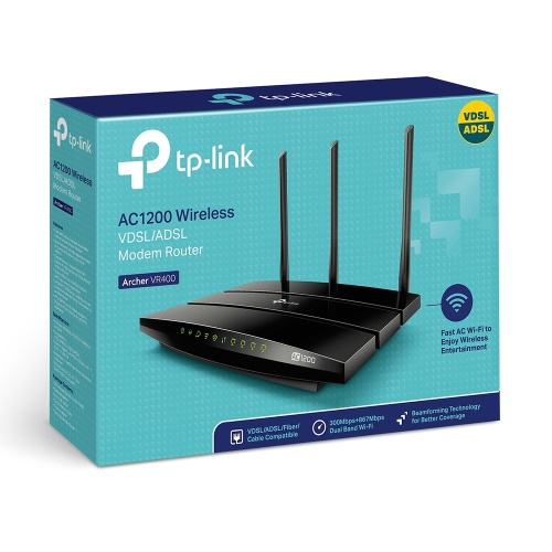 TP-LINK Archer VR400 (867Mbps 5GHz + 300Mbps 2.4GHz), Kablosuz